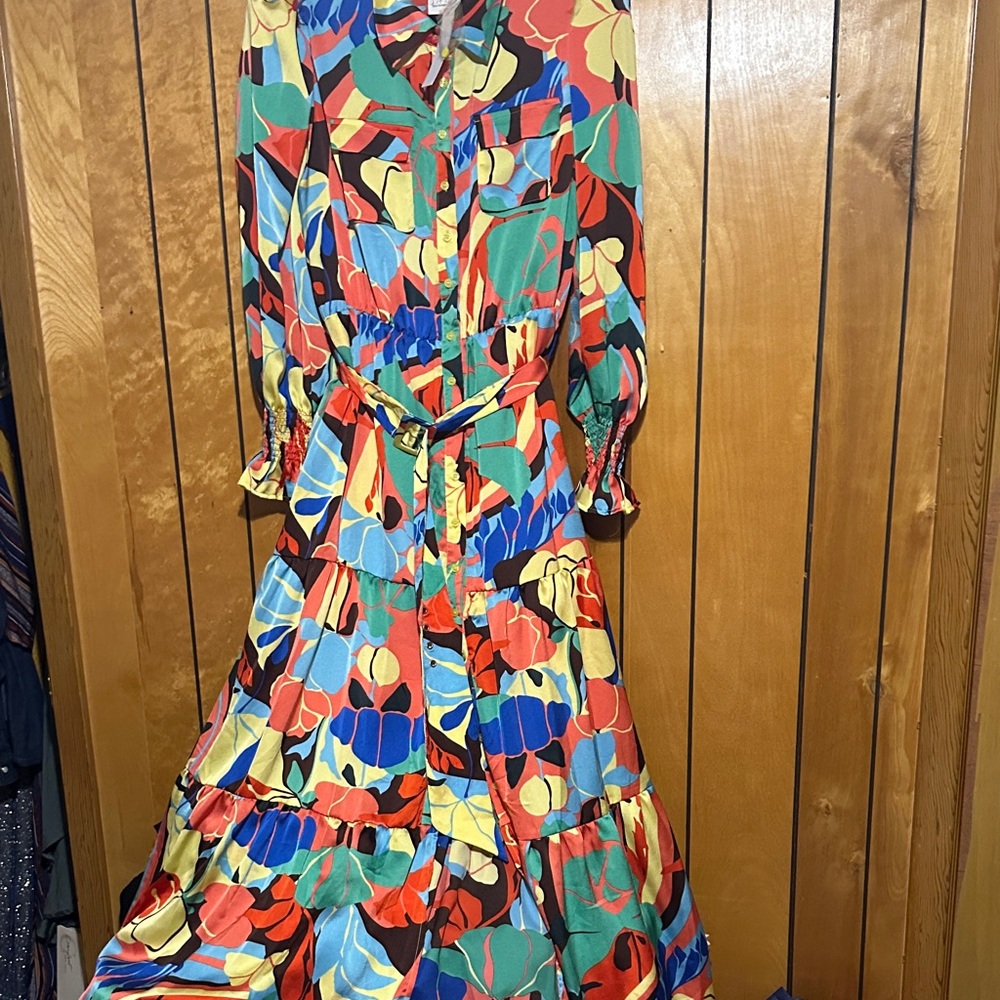 Vibrant Multicolor Long Sleeve Dress